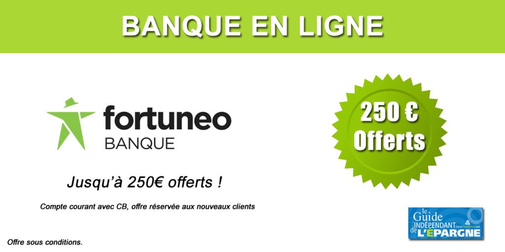profitez de l'offre de bienvenue de 80€ chez fortuneo à l'ouverture de votre compte. bénéficiez d'avantages exclusifs et d'une banque en ligne performante et sécurisée.